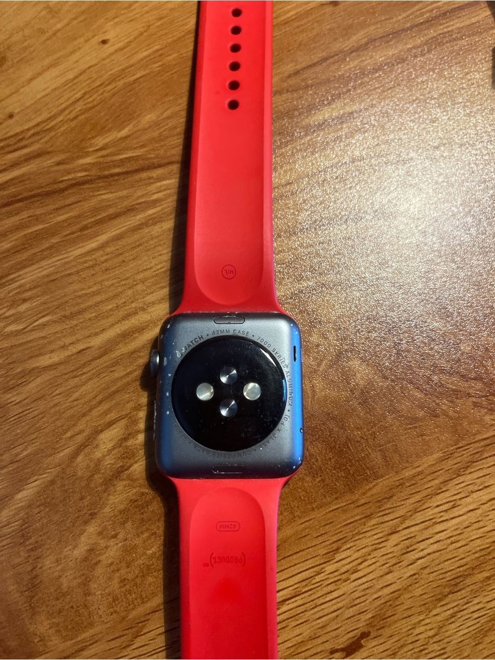 Apple Smartwatch with Red Silicone Band - Picture 2 of 2